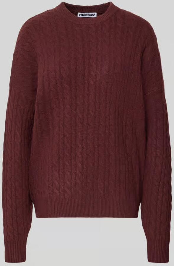REVIEW oversized fit gebreide pullover met kabelpatroon