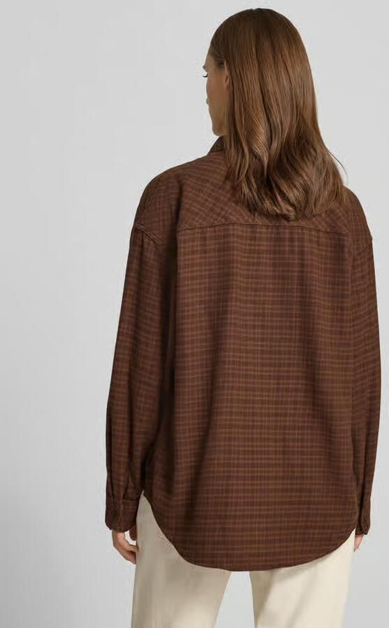 REVIEW oversized fit overhemdblouse van puur katoen met borstzak - Foto 3