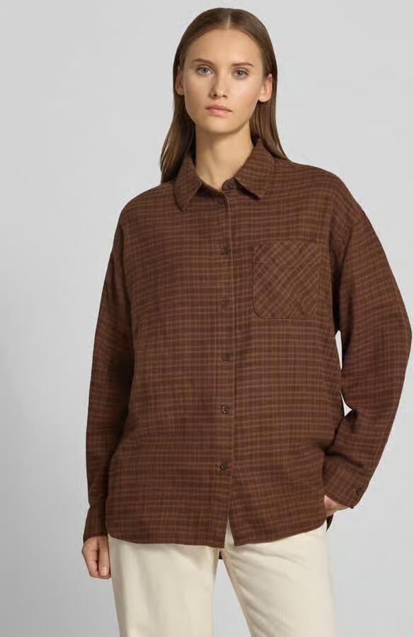 REVIEW oversized fit overhemdblouse van puur katoen met borstzak - Foto 2