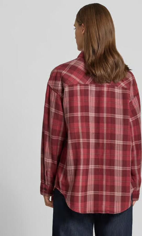 REVIEW oversized fit overhemdblouse van puur katoen met borstzak - Foto 3