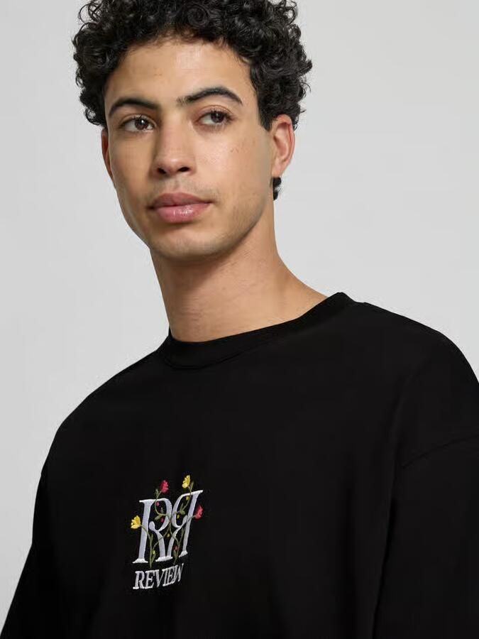 REVIEW Oversized fit T-shirt met logo-stitching
