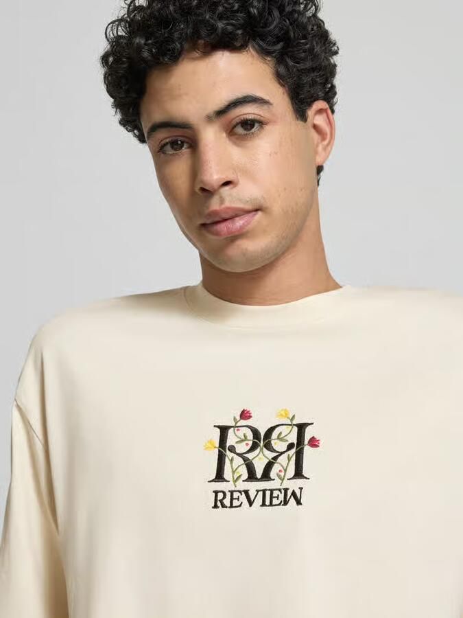 REVIEW Oversized fit T-shirt met logo-stitching