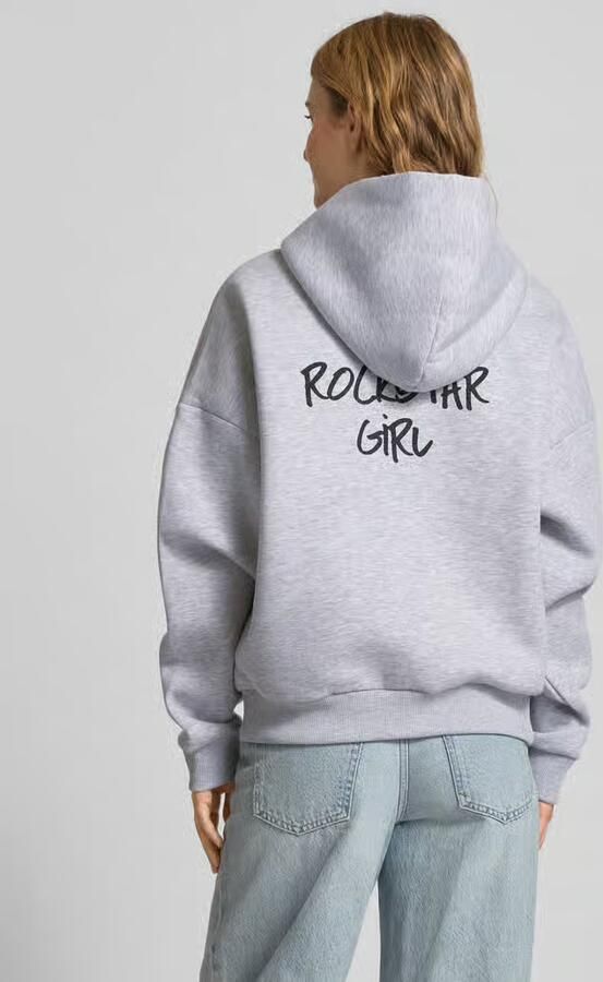 Review Oversized hoodie met labelprint