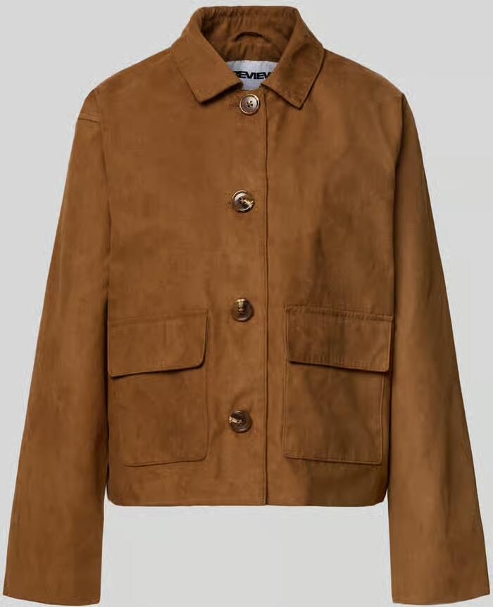 REVIEW Regular fit blousonjack in suèdelook