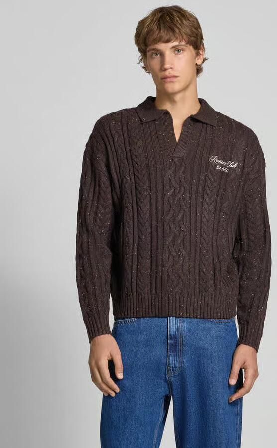 REVIEW Regular fit gebreide pullover met wol