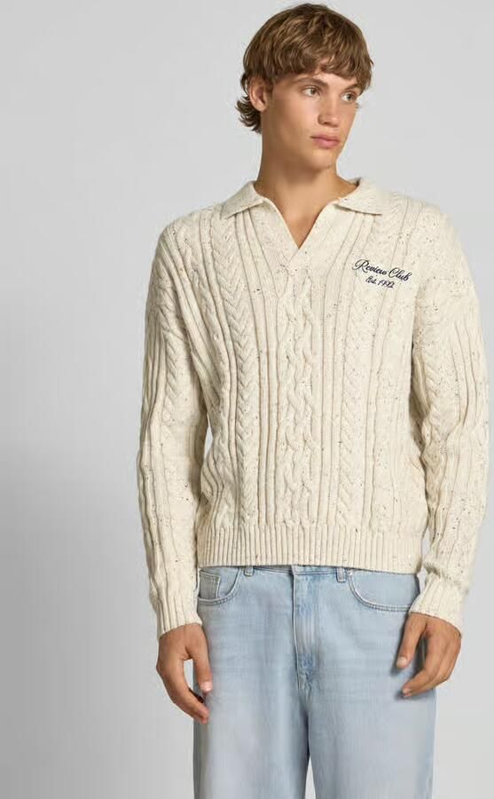 REVIEW Regular fit gebreide pullover met wol - Foto 2