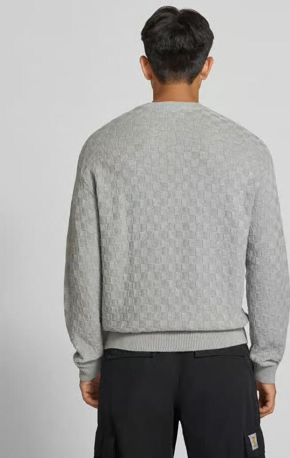 REVIEW Regular fit gebreide pullover van zuivere katoen met labeldetail - Foto 2