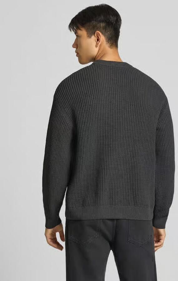 REVIEW regular fit gebreide trui van katoenmix met labelpatch - Foto 2