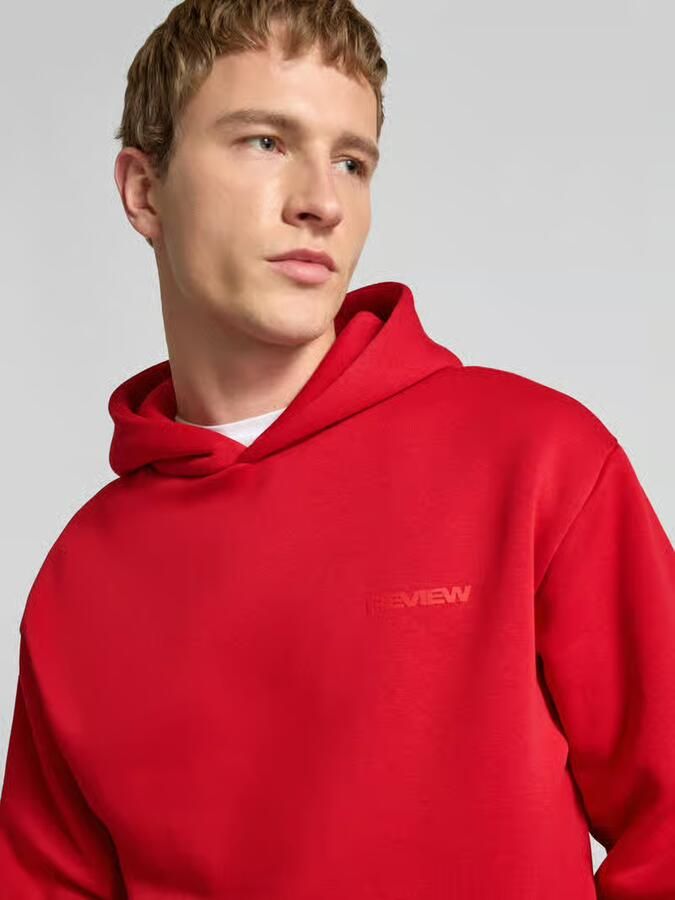 REVIEW Regular fit HOODIE met Logoprint
