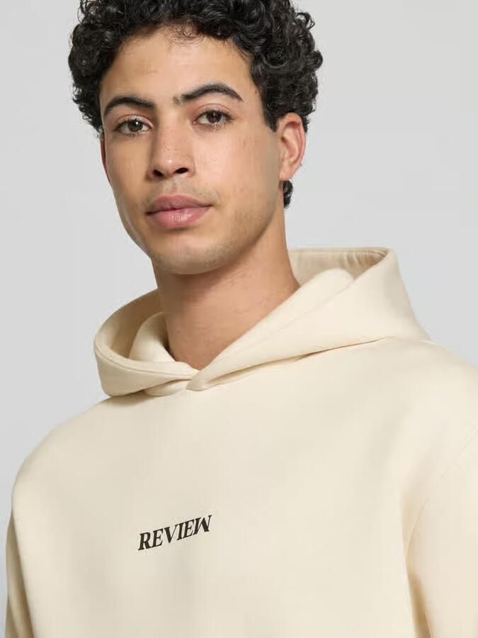 REVIEW Regular fit hoodie met logostitching
