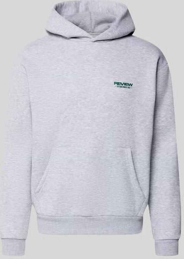 REVIEW Regular fit hoodie van katoenmix met logoprint