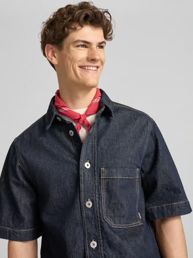 REVIEW regular fit jeansehirt met borstzak - Foto 2