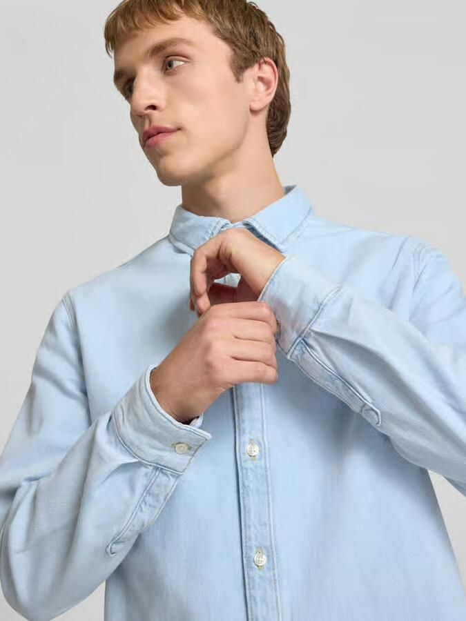 REVIEW regular fit jeanshemd met kentkraag