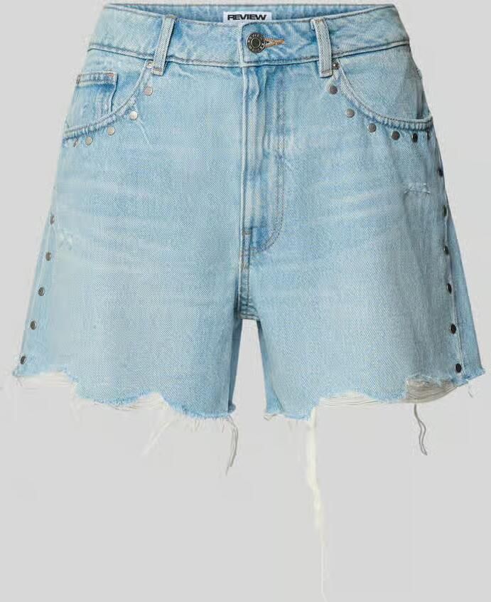 REVIEW regular fit jeansshorts van puur katoen
