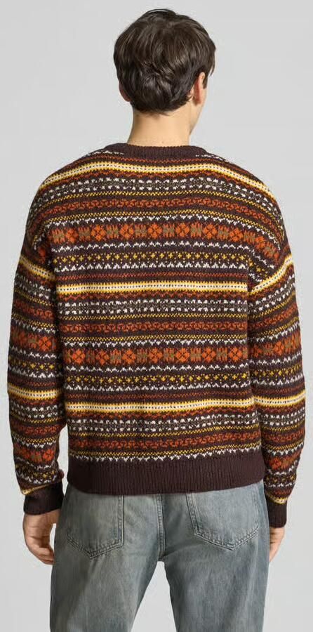 REVIEW Regular fit pullover met wol in gebreide look