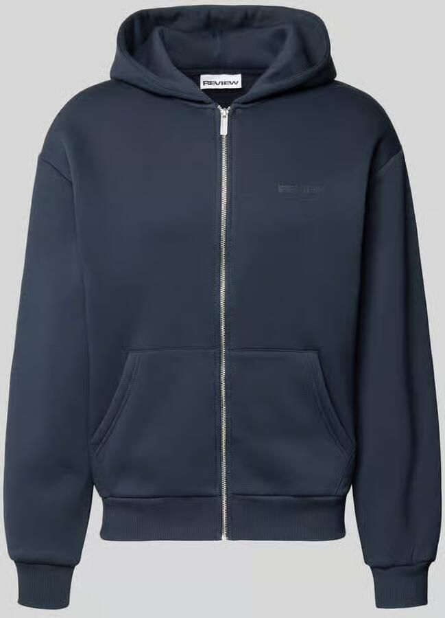 REVIEW Regular fit sweatjack met ritssluiting