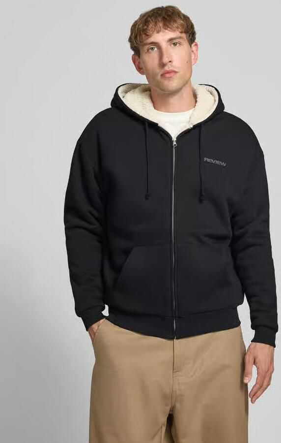 REVIEW Regular fit sweatjack van katoenmix met voering van teddybont - Foto 2