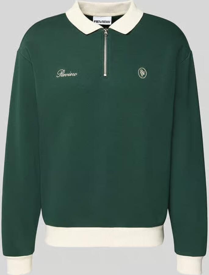 REVIEW Regular fit sweatshirt van katoenmix