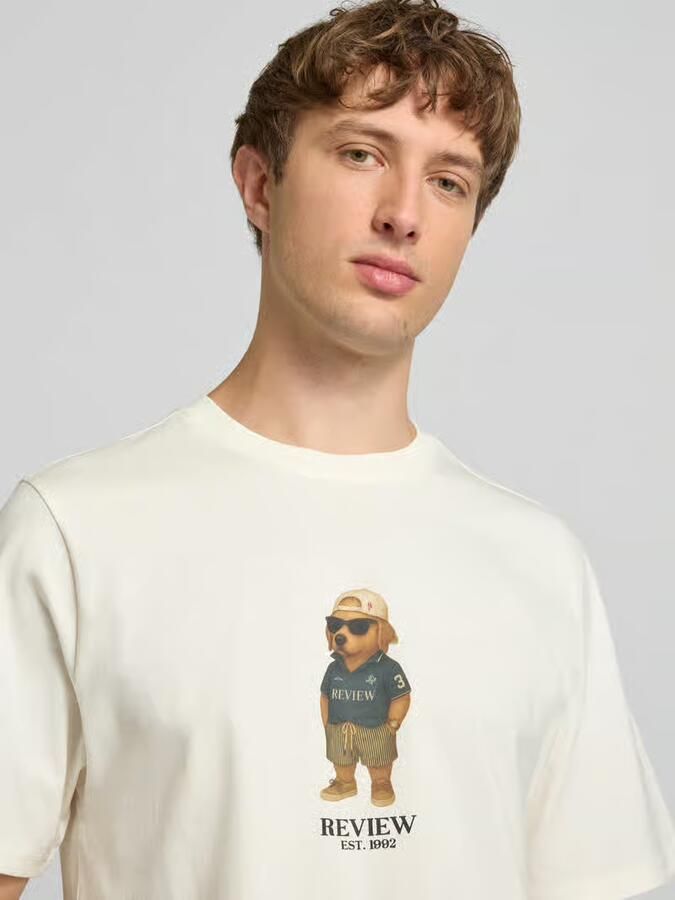 REVIEW regular fit T-shirt met logoprint