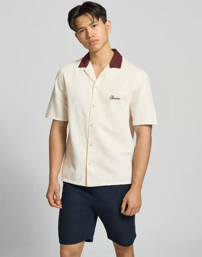 REVIEW regular fit vrijetijdshemd met contrastkraag - Foto 2