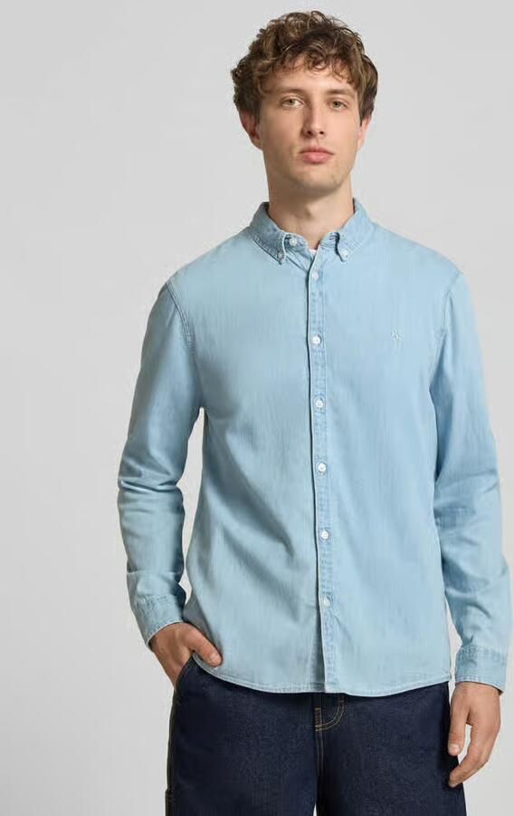 REVIEW regular fit vrijetijdsoverhemd in denimlook - Foto 3