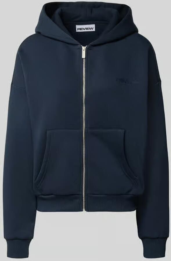 REVIEW relaxed fit basic sweatjack met capuchon