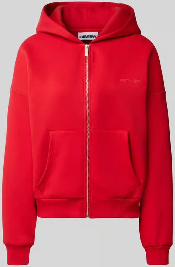REVIEW relaxed fit basic sweatjack met capuchon
