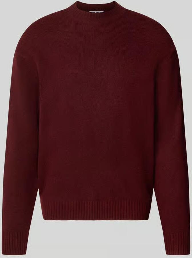 REVIEW relaxed fit gebreide pullover van materiaalmix met katoengehalte