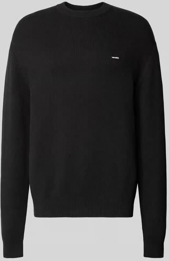 REVIEW relaxed fit gebreide pullover van puur katoen