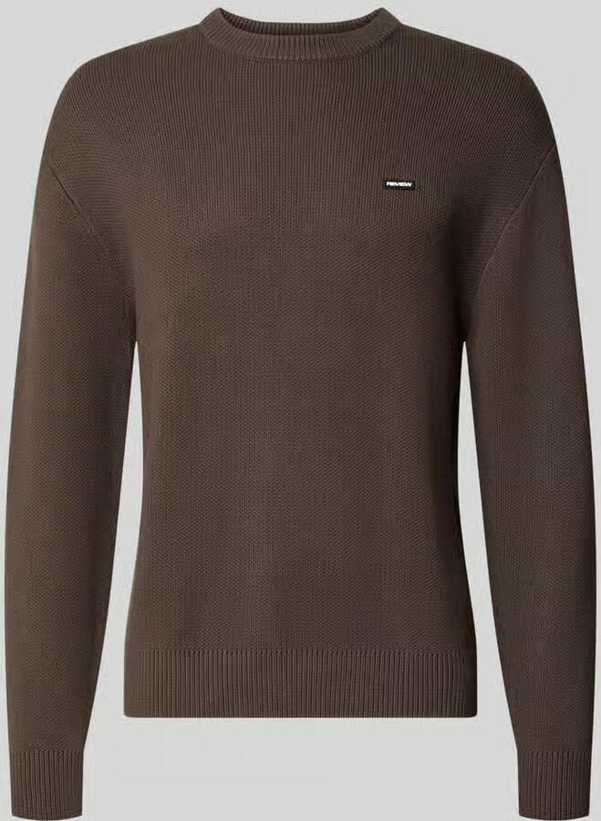 REVIEW relaxed fit gebreide pullover van puur katoen