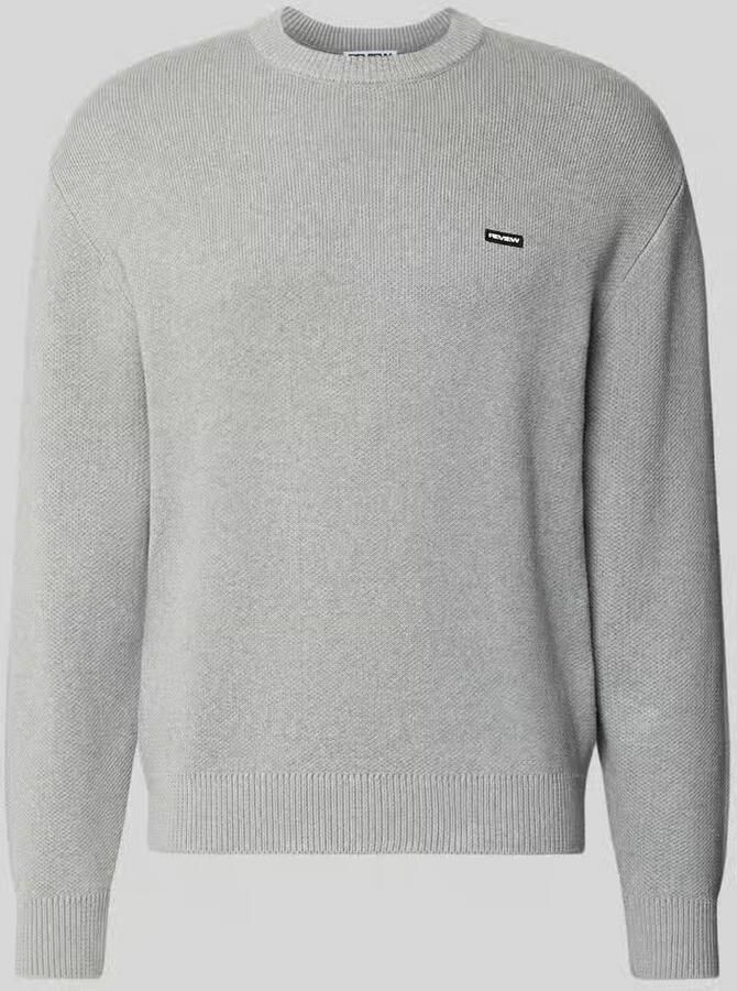REVIEW relaxed fit gebreide pullover van puur katoen