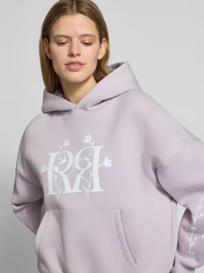 REVIEW Relaxed fit hoodie met logoprint