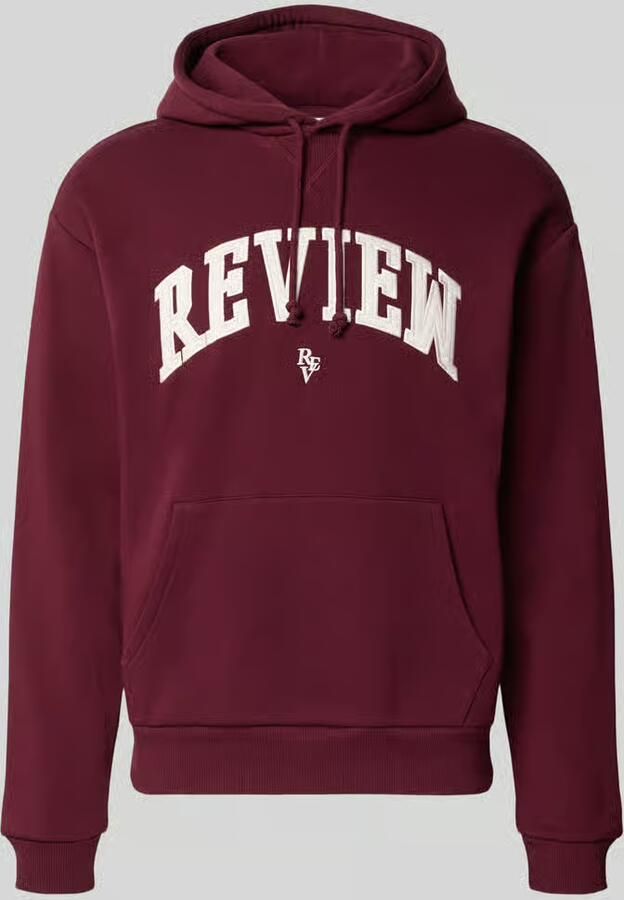 REVIEW relaxed fit hoodie van katoenmix met geborduurd logo
