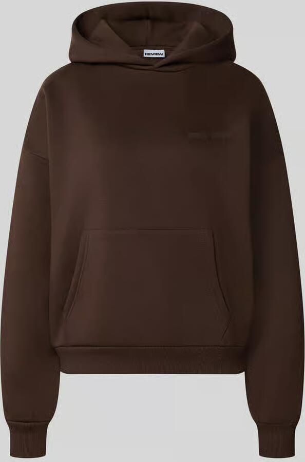 REVIEW relaxed fit hoodie van katoenmix met labeldetail