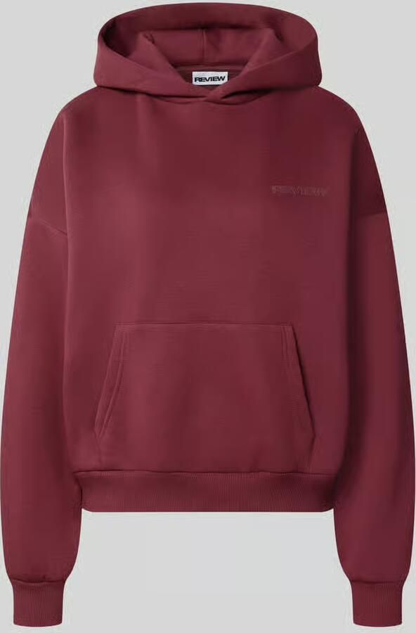 REVIEW relaxed fit hoodie van katoenmix met labeldetail