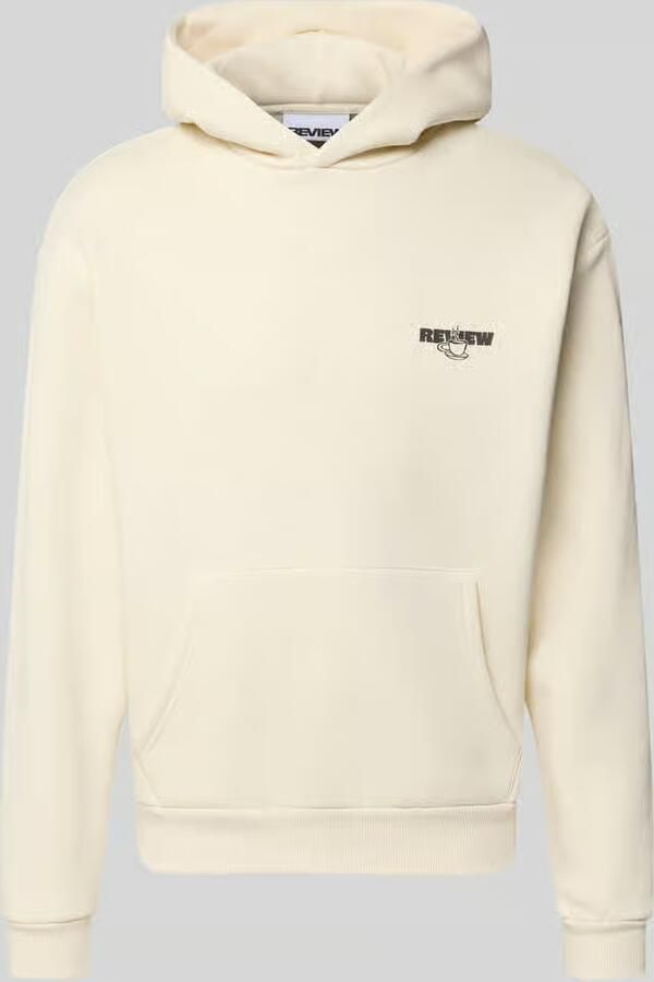 REVIEW relaxed fit hoodie van katoenmix met logoprint