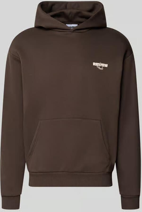 REVIEW relaxed fit hoodie van katoenmix met logoprint