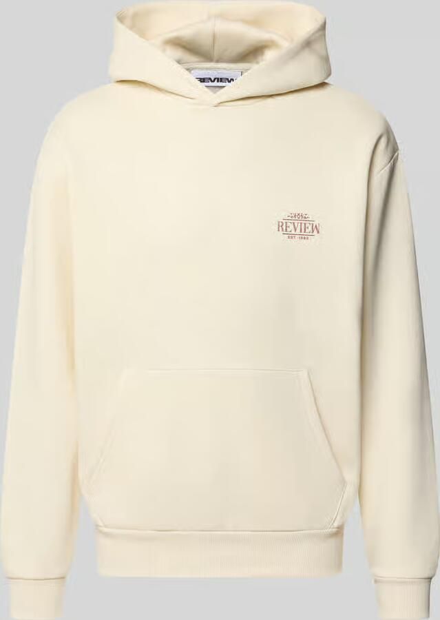REVIEW relaxed fit hoodie van katoenmix met logoprint