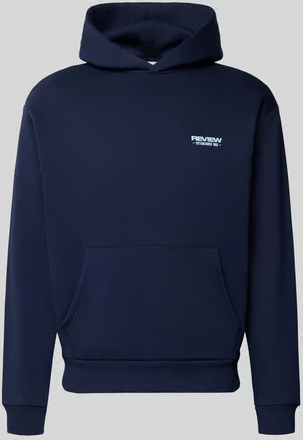 REVIEW relaxed fit hoodie van katoenmix met logoprint