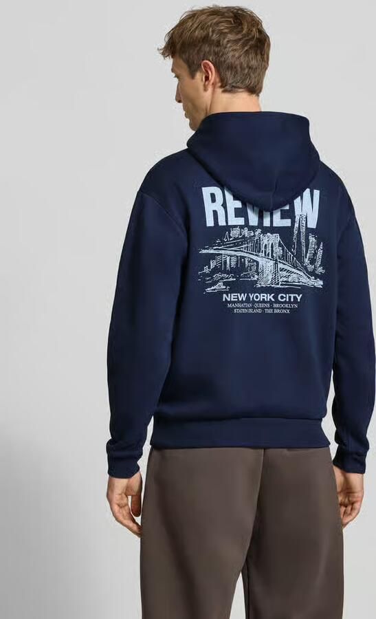 REVIEW relaxed fit hoodie van katoenmix met logoprint - Foto 3