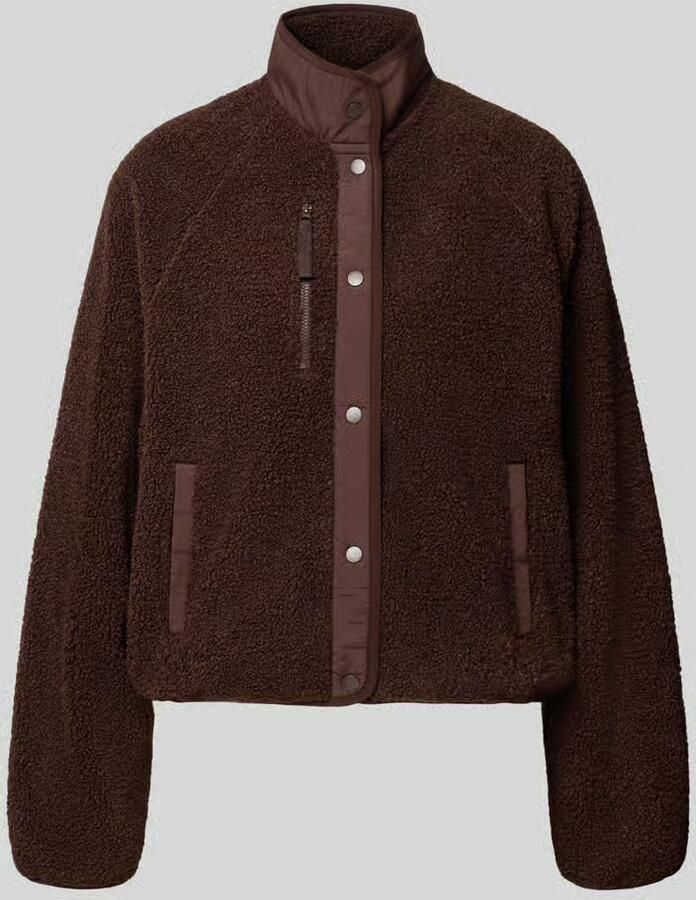 REVIEW relaxed fit jack in teddylook met borstzak en opstaande kraag