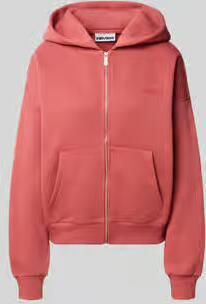 REVIEW relaxed fit sweatjack met capuchon en logoprint