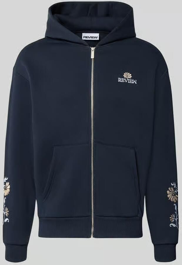 REVIEW relaxed fit sweatjack met capuchon