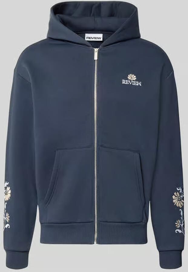 REVIEW relaxed fit sweatjack met capuchon