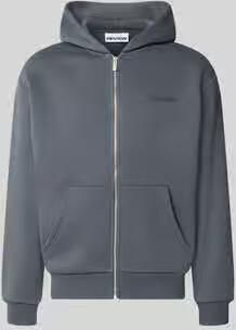 REVIEW relaxed fit sweatjack van katoenmix met labeldetail