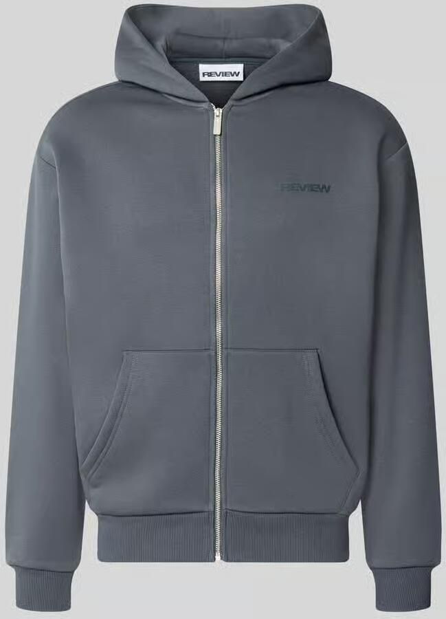 REVIEW relaxed fit sweatjack van katoenmix met labeldetail - Foto 2
