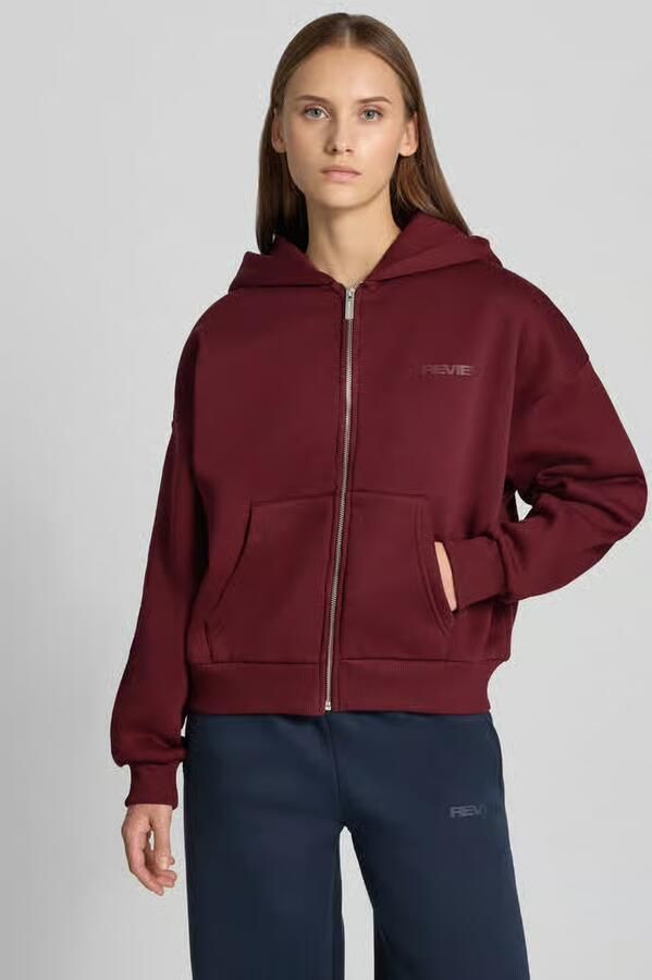 REVIEW relaxed fit sweatjack van katoenmix met labeldetail - Foto 2