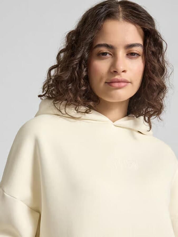 REVIEW Hoodie met labelstitching en kangoeroezak