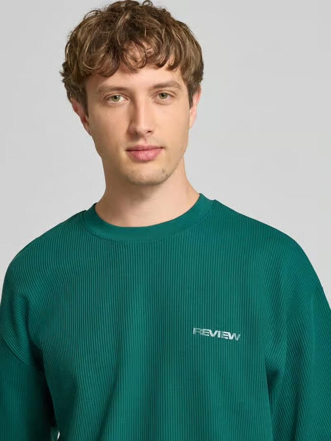 REVIEW relaxed fit T-shirt met structuurpatroon