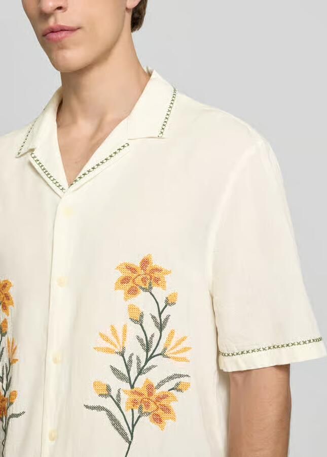 REVIEW relaxed fit vrijetijdsoverhemd met motiefstitching